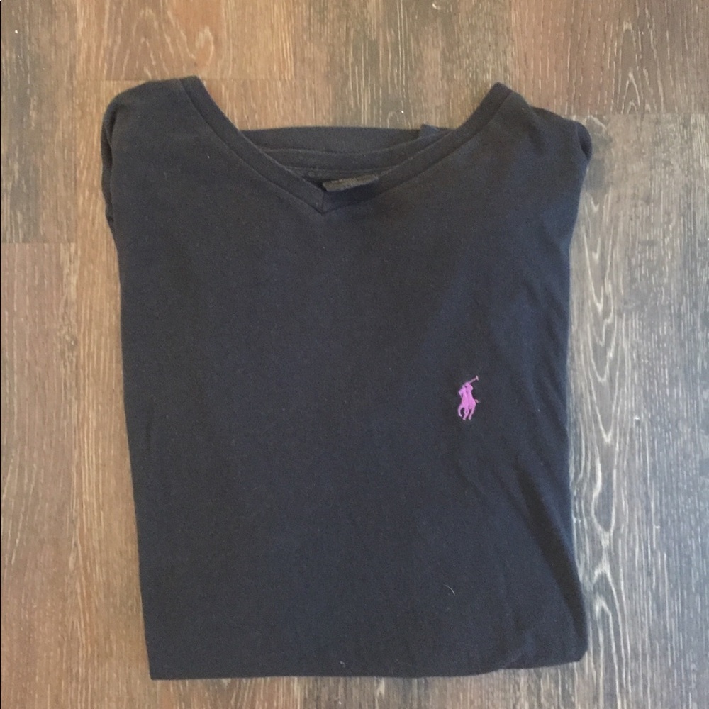 Polo by Ralph Lauren Black V-Neck T-Shirt